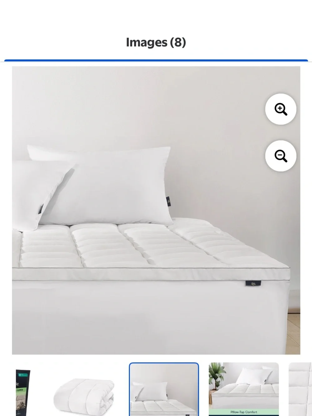 Serta Ultra Loft Pillow-Top Mattress Topper - White